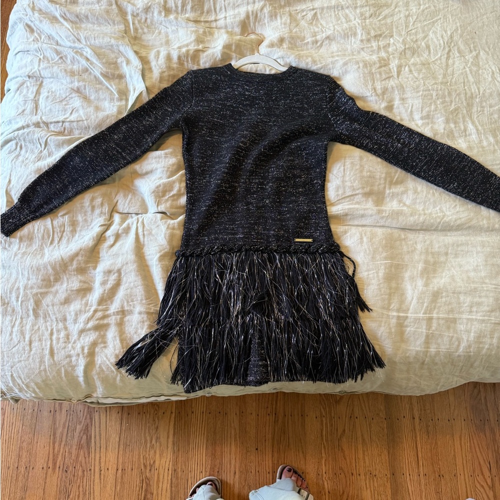 Elegant Black Fringe Dress